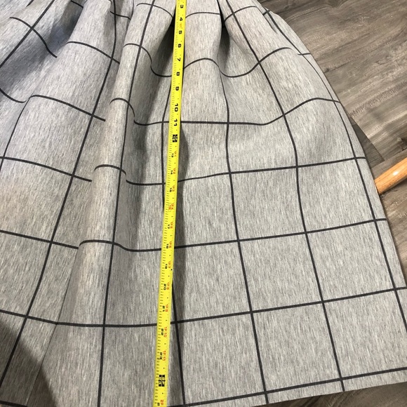 50’s comfy gray grid pattern a-line flare skirt - Picture 7 of 11